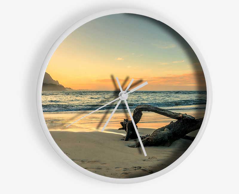 Driftwood Ocean Clock - Wallart-Direct UK