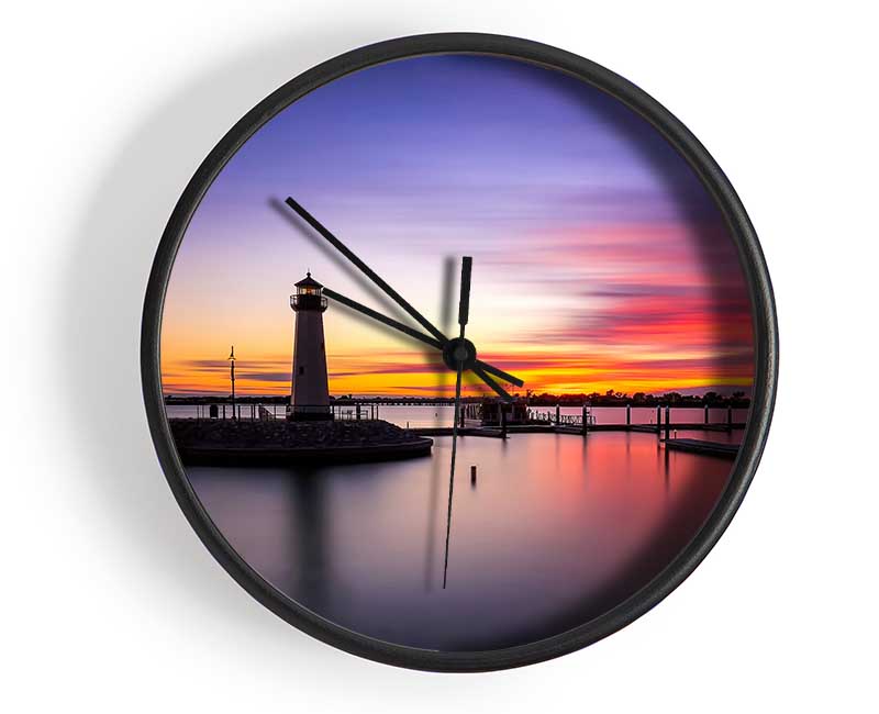 Peaceful Lighthouse Skies Clock - Wallart-Direct UK