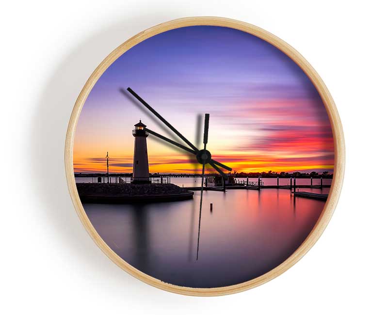 Peaceful Lighthouse Skies Clock - Wallart-Direct UK