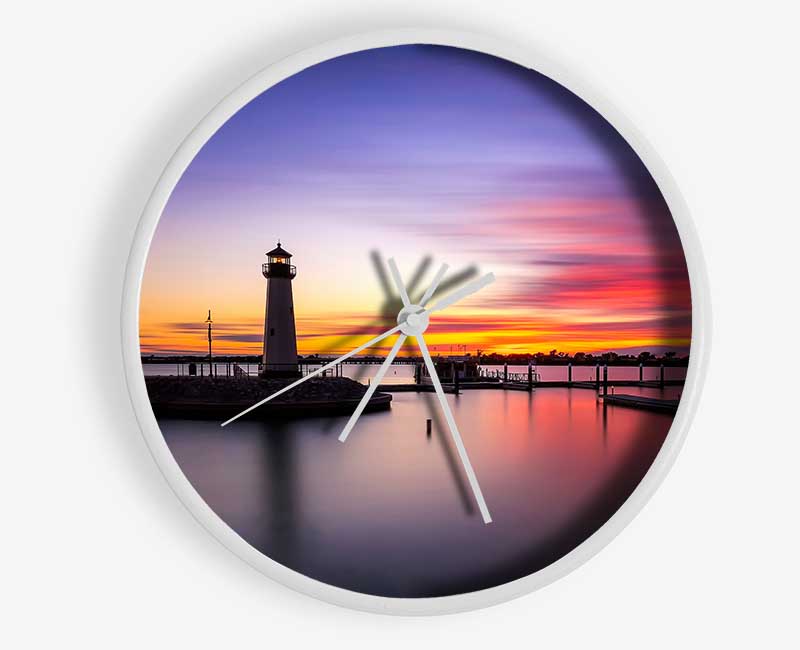 Peaceful Lighthouse Skies Clock - Wallart-Direct UK