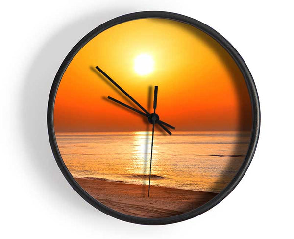 Orange Beach Glow Clock - Wallart-Direct UK