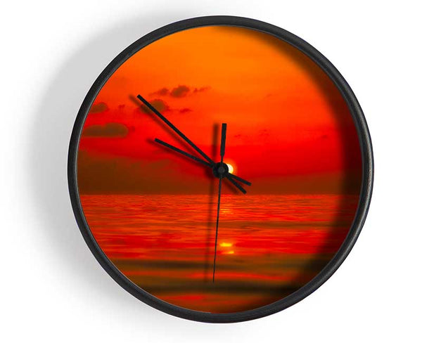 Perfect Red Sky Clock - Wallart-Direct UK