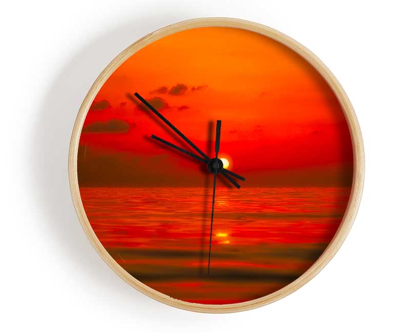 Perfect Red Sky Clock - Wallart-Direct UK