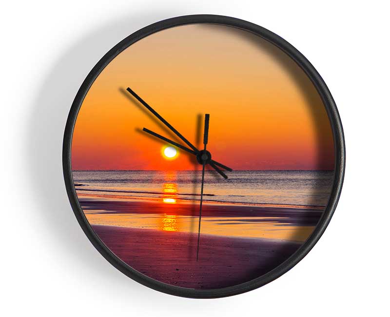 Piercing Orange Sun Blaze Clock - Wallart-Direct UK