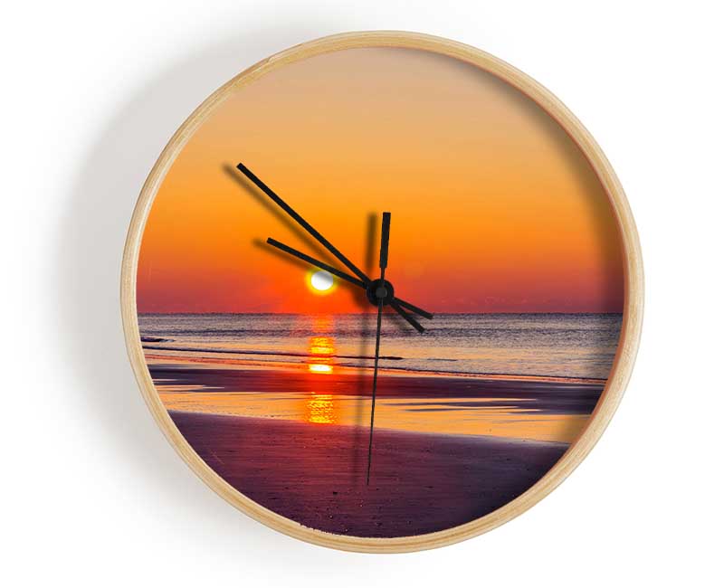 Piercing Orange Sun Blaze Clock - Wallart-Direct UK