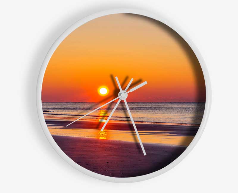 Piercing Orange Sun Blaze Clock - Wallart-Direct UK