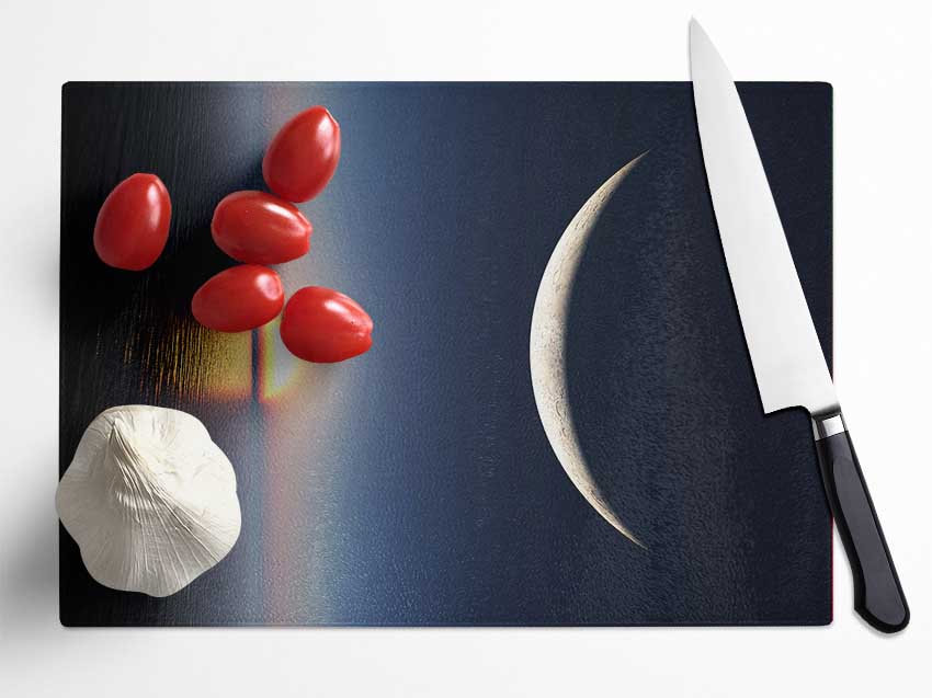 The Edge Of The Ocean Moon Glass Chopping Board