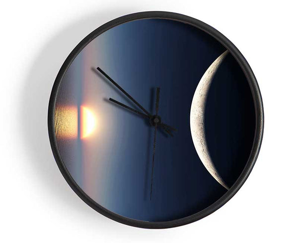 The Edge Of The Ocean Moon Clock - Wallart-Direct UK