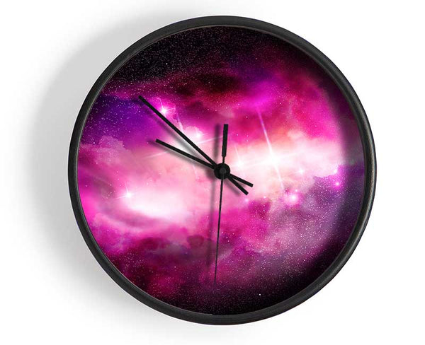 Pink Star Cluster Clock - Wallart-Direct UK