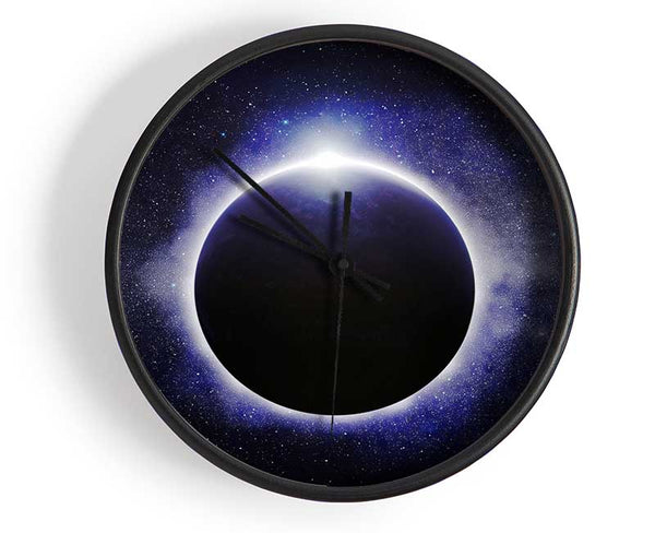 Blue Purple Planet Clock - Wallart-Direct UK