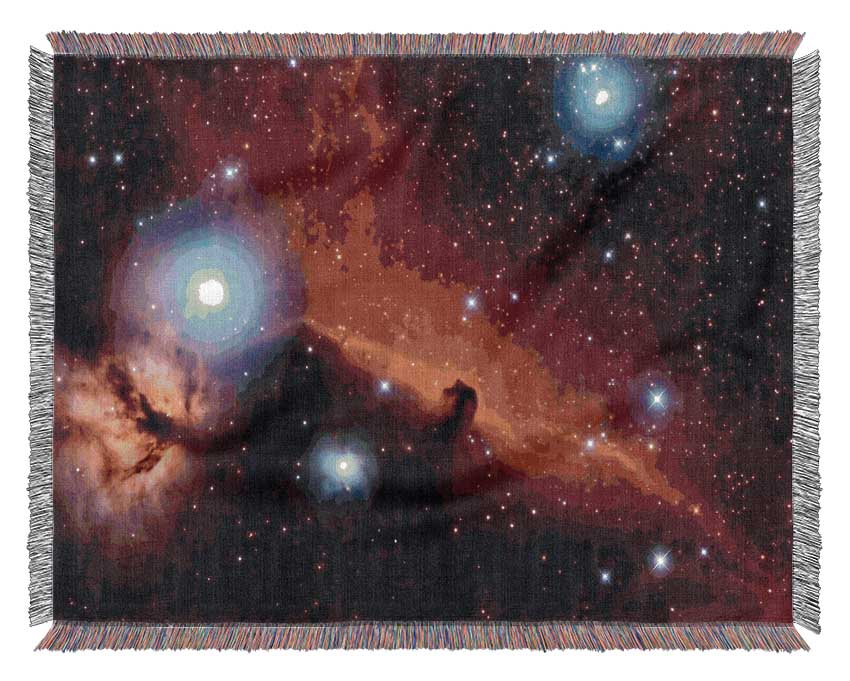 Horsehead Nebula Red Woven Blanket