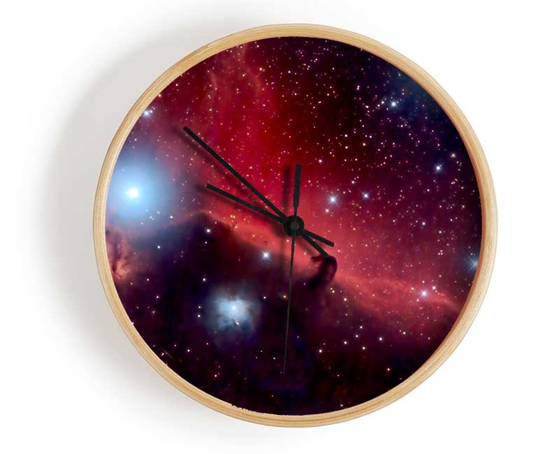 Horsehead Nebula Red Clock - Wallart-Direct UK