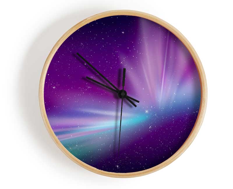 Northern Light Skies 1 Clock - Wallart-Direct UK