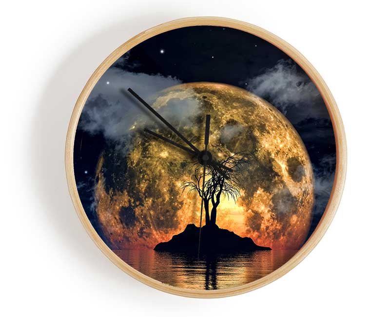 Fire Sun Tree Clock - Wallart-Direct UK