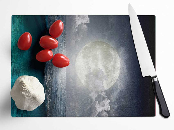 Perfect Moon Ocean Glass Chopping Board