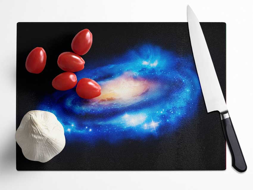 Blue Star Explosion Glass Chopping Board