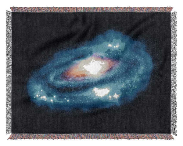 Blue Star Explosion Woven Blanket