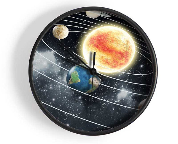 As The Planets Revolve Around The Sun Clock - Wallart-Direct UK