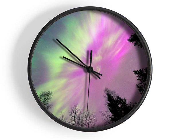 Northern Light Skies 2 Clock - Wallart-Direct UK