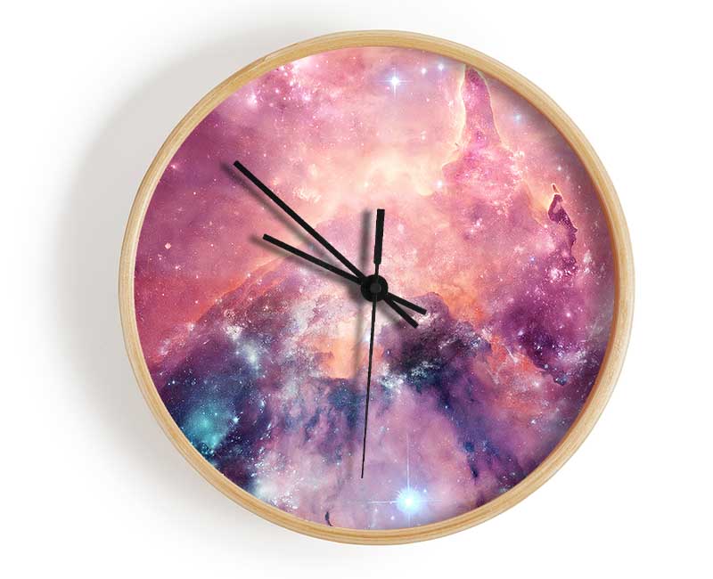 Horsehead Nebula Pink Clock - Wallart-Direct UK