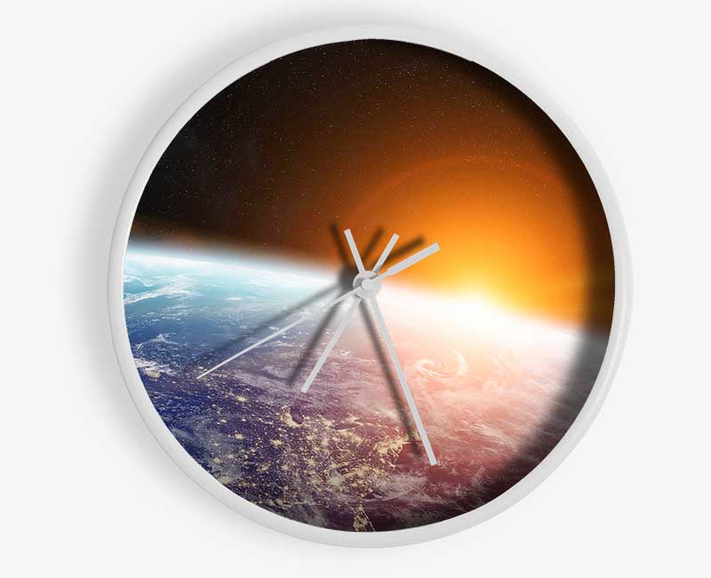 As The Sun Comes Up Over Earth Clock - Wallart-Direct UK