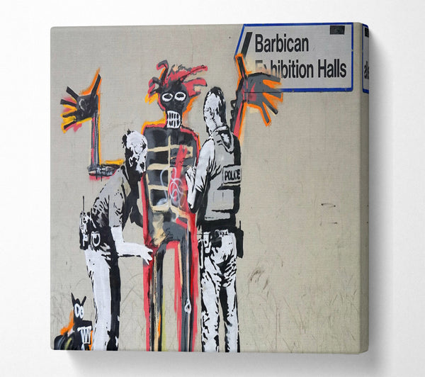 A Square Canvas Print Showing Barbican Exibition Square Wall Art