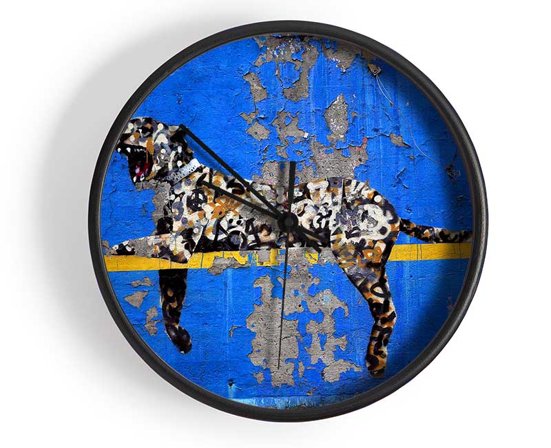 Blue Leopard Clock - Wallart-Direct UK