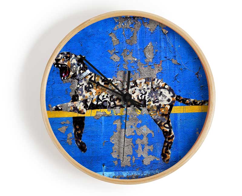 Blue Leopard Clock - Wallart-Direct UK