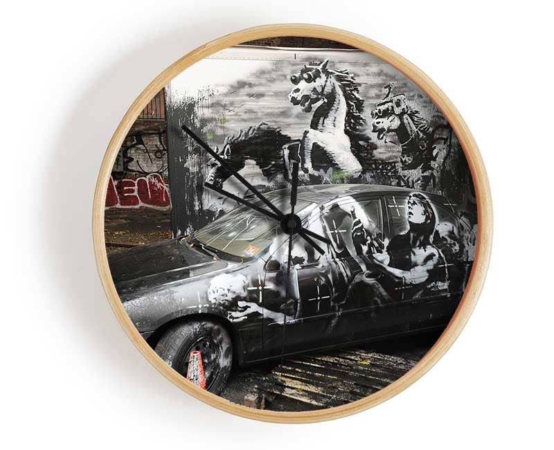 Car graffiti Clock - Wallart-Direct UK