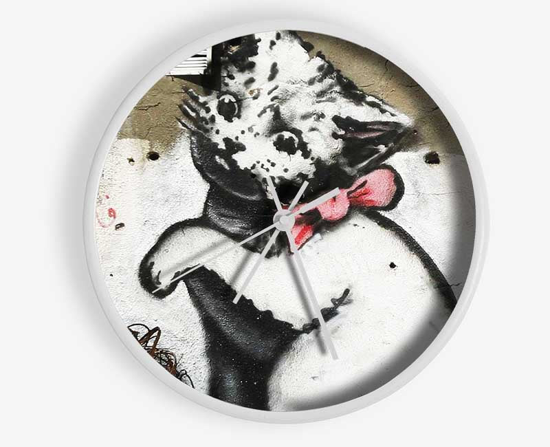 Cat Pink Bow Clock - Wallart-Direct UK