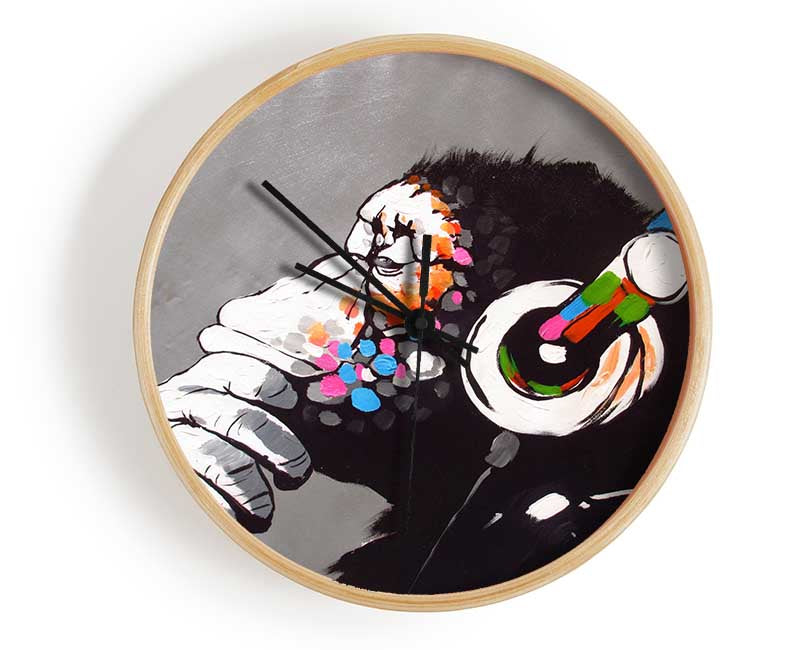 Chimp Headphones Thinking Clock - Wallart-Direct UK