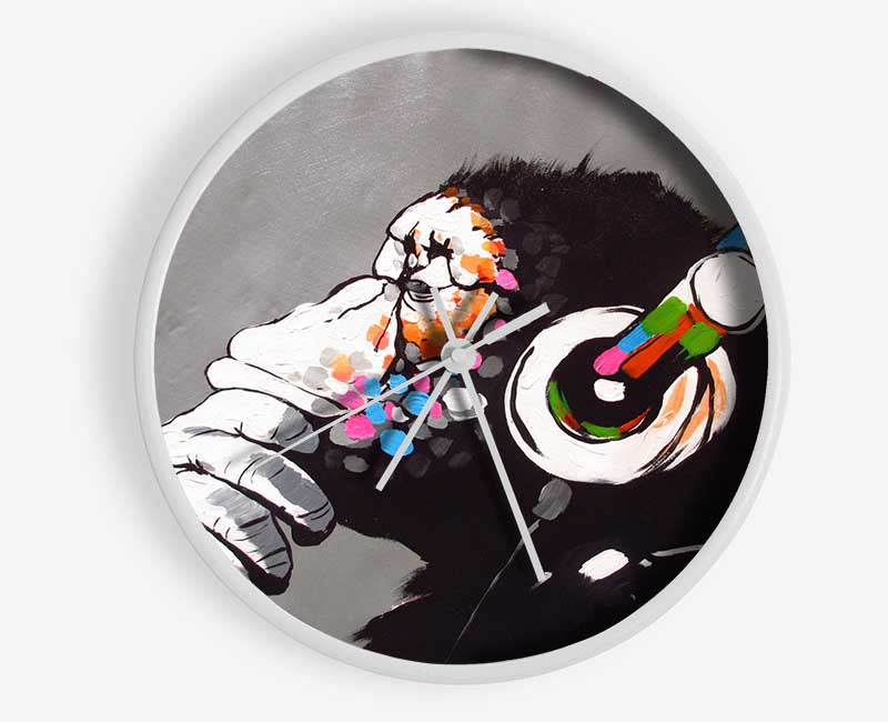 Chimp Headphones Thinking Clock - Wallart-Direct UK