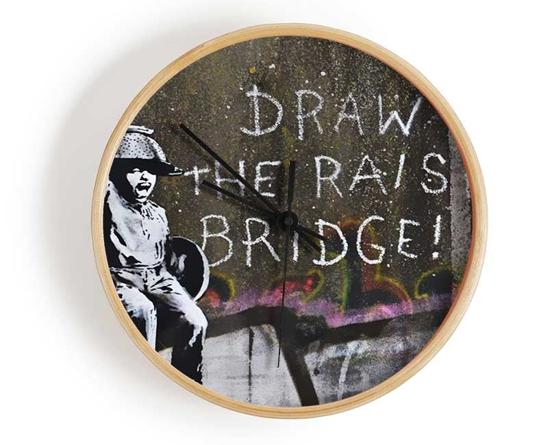 Draw The Raised Bridge Clock - Wallart-Direct UK