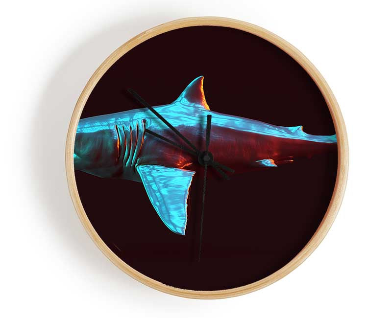 Blue shark in the deep sea Clock - Wallart-Direct UK