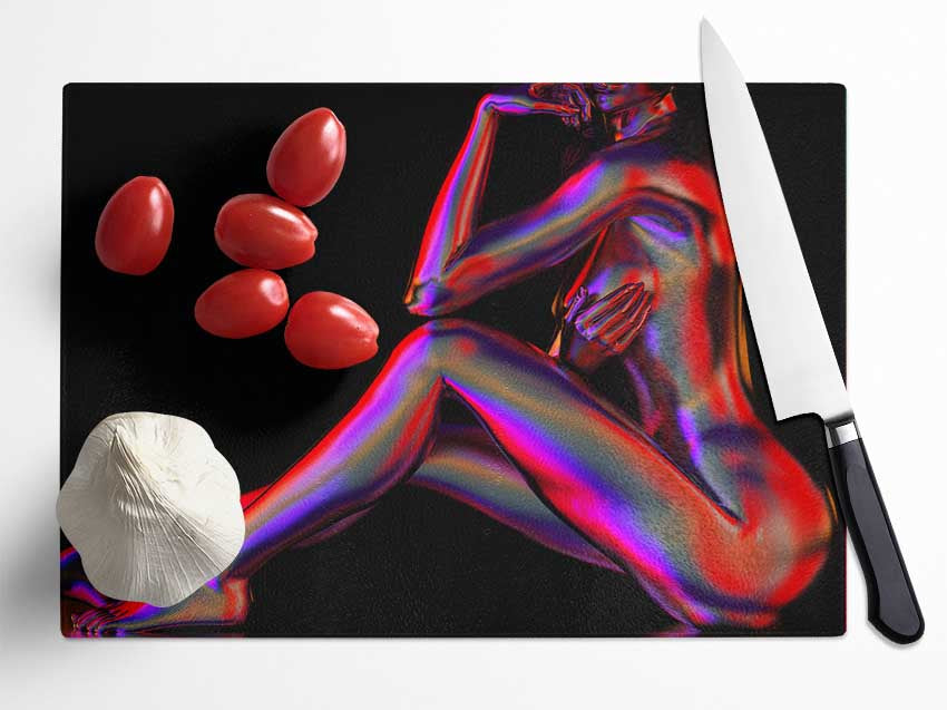 Neon Naked Body Glass Chopping Board