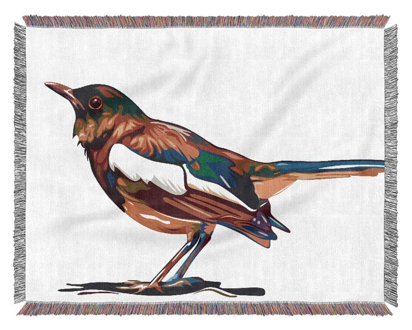 Colour splash blackbird Woven Blanket