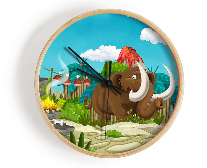 Mammoth and dinosaur Clock - Wallart-Direct UK