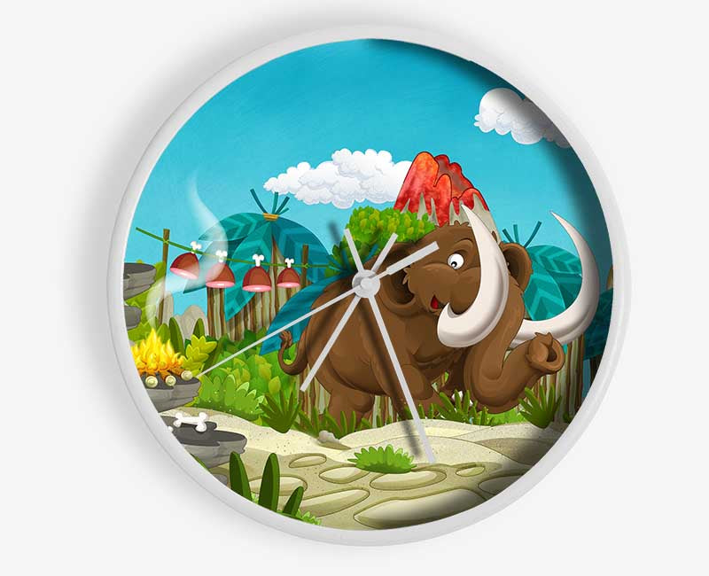 Mammoth and dinosaur Clock - Wallart-Direct UK