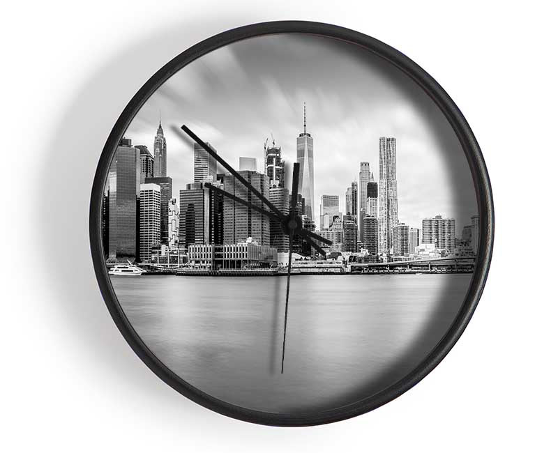 Grey cityscape views soft Clock - Wallart-Direct UK