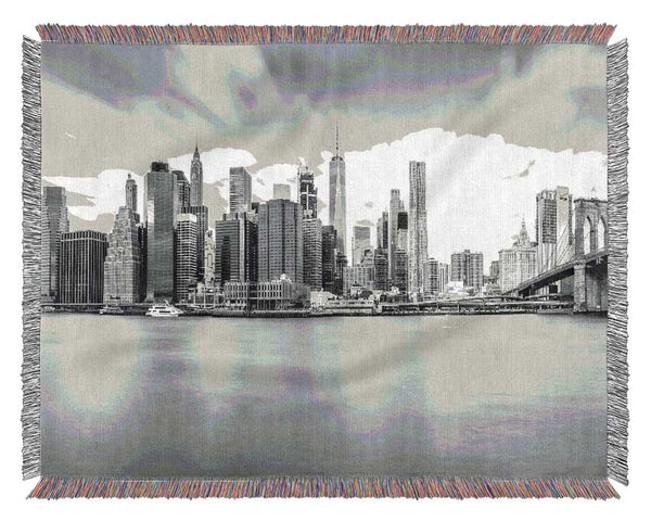 Grey cityscape views soft Woven Blanket