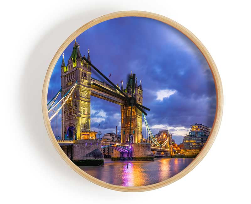 London Bridge at night Clock - Wallart-Direct UK