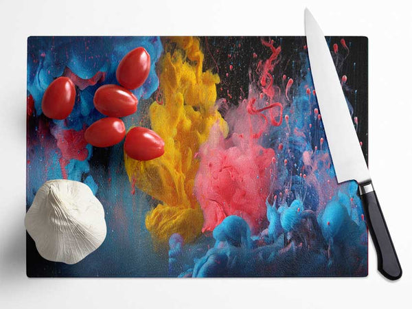 Paint Cloud In Water Glass Chopping Board