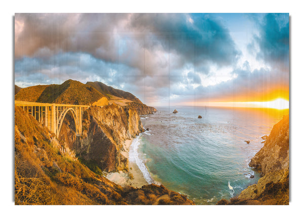 Bridge over the cliffs and cove