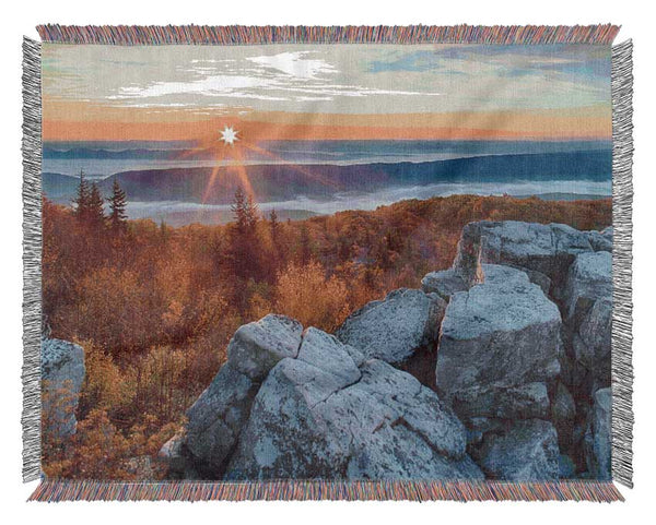 Star sun horizon Woven Blanket