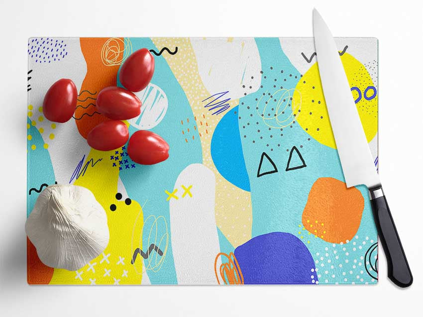 Modern contemporary illustration Glass Chopping Board