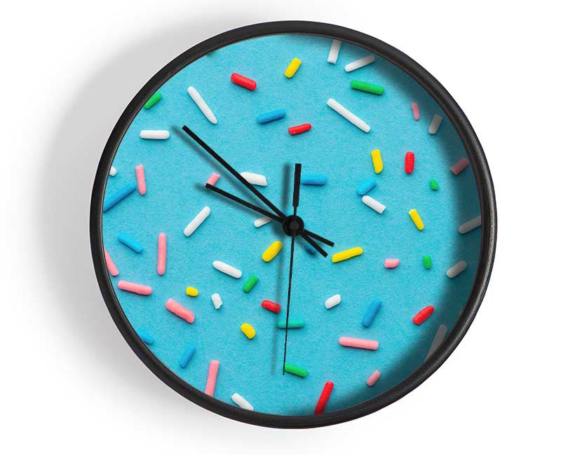 Hundreds and thousands on blue Clock - Wallart-Direct UK