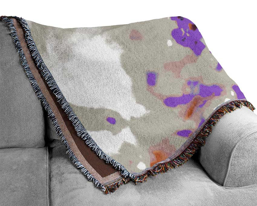 Lilac flowers in the mist Woven Blanket