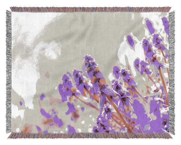 Lilac flowers in the mist Woven Blanket