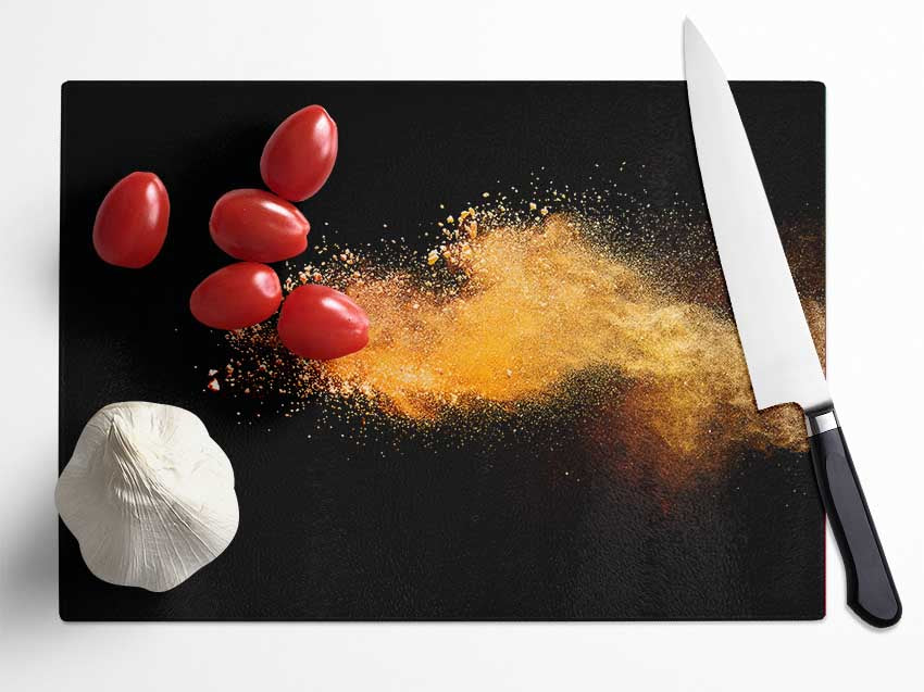 Orange powder airborn Glass Chopping Board