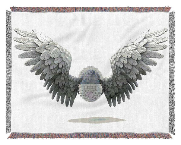 Disco ball wings Woven Blanket